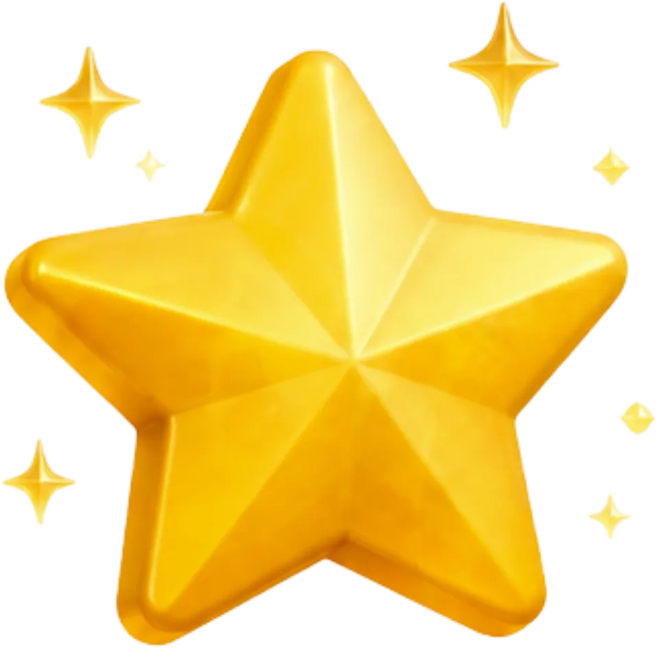 Gold stars with sparkles